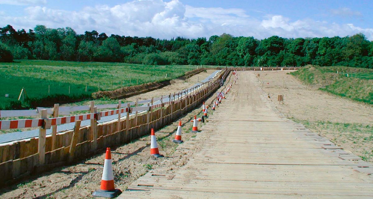 Open trench, exccavation swathe